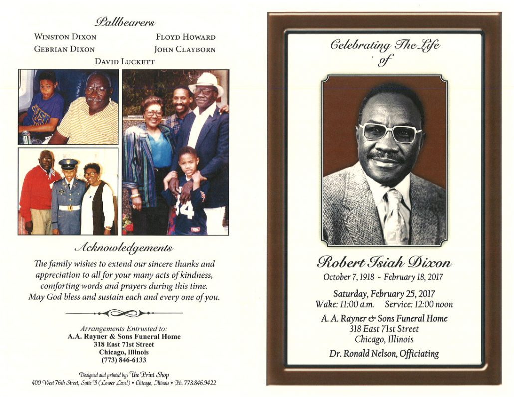 Robert Isiah Dixon Obituary