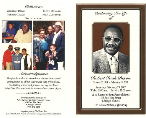 Robert Isiah Dixon Obituary