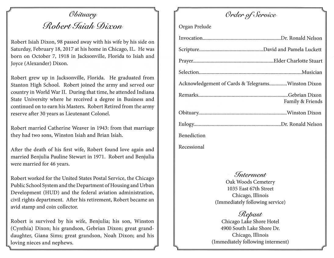 Robert Isiah Dixon Obituary | AA Rayner and Sons Funeral Homes