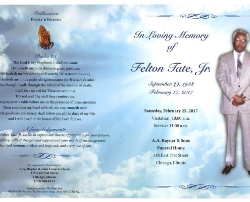 Felton Tate Jr Obituary