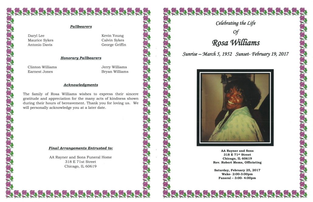 Rosa Williams Obituary