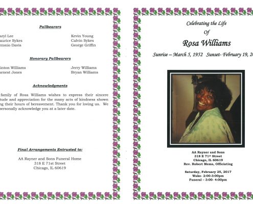 Rosa Williams Obituary