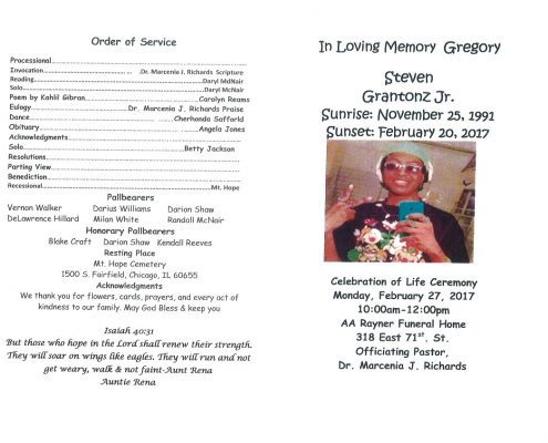 Steven Grantonz Jr Obituary