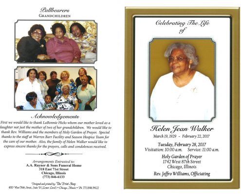 Helen Jean Walker Obituary