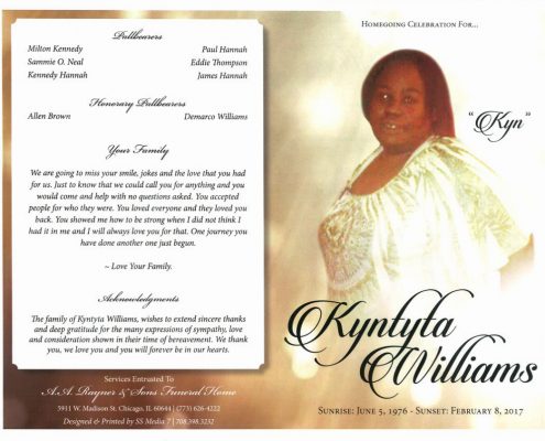 Kyntyta Williams Obituary