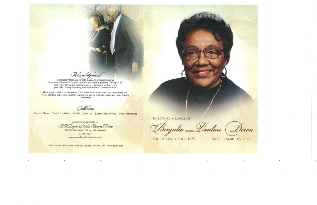 Benjulia Pauline Dixon Obituary