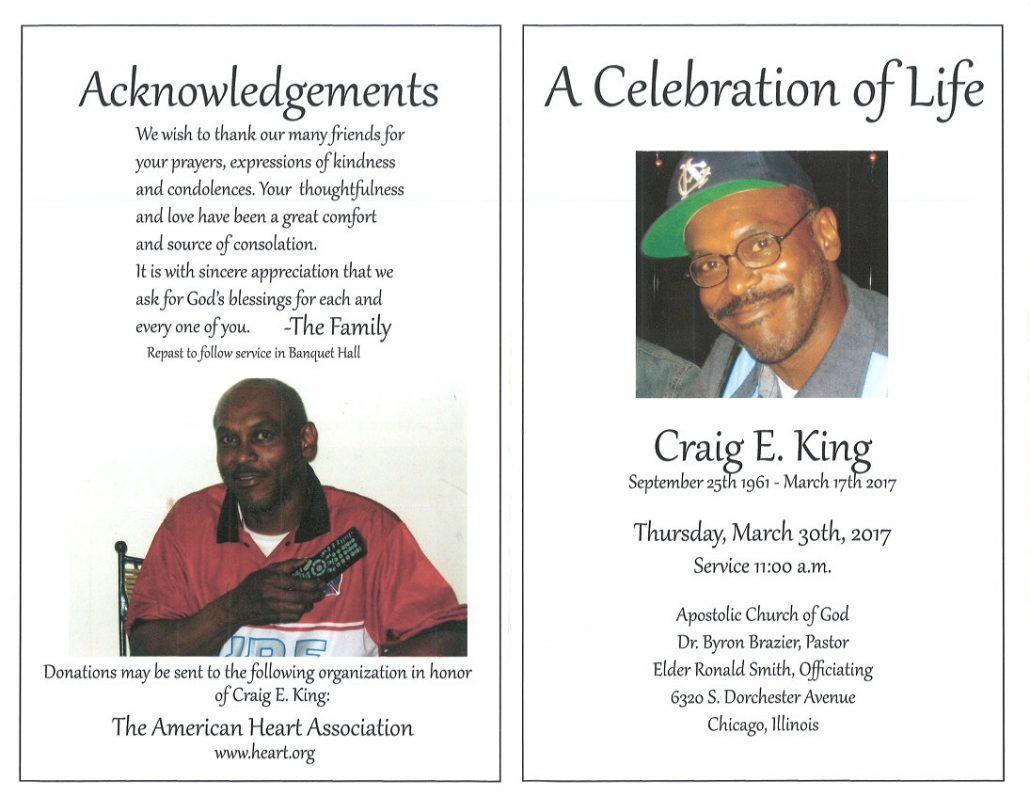 Craig E King Obituary
