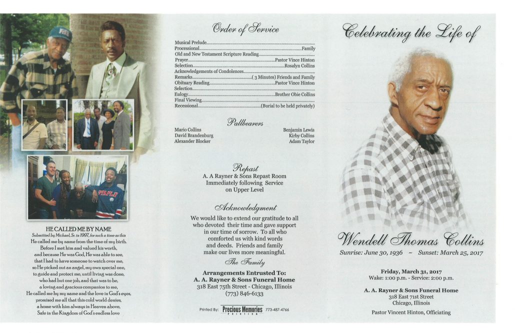 Wendell Thomas Collins Obituary | AA Rayner and Sons Funeral Home