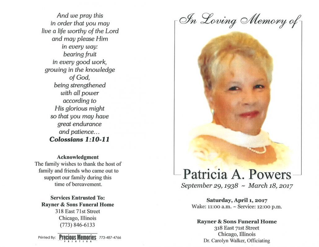 Patricia A Powers Obituary