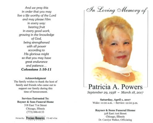 Patricia A Powers Obituary