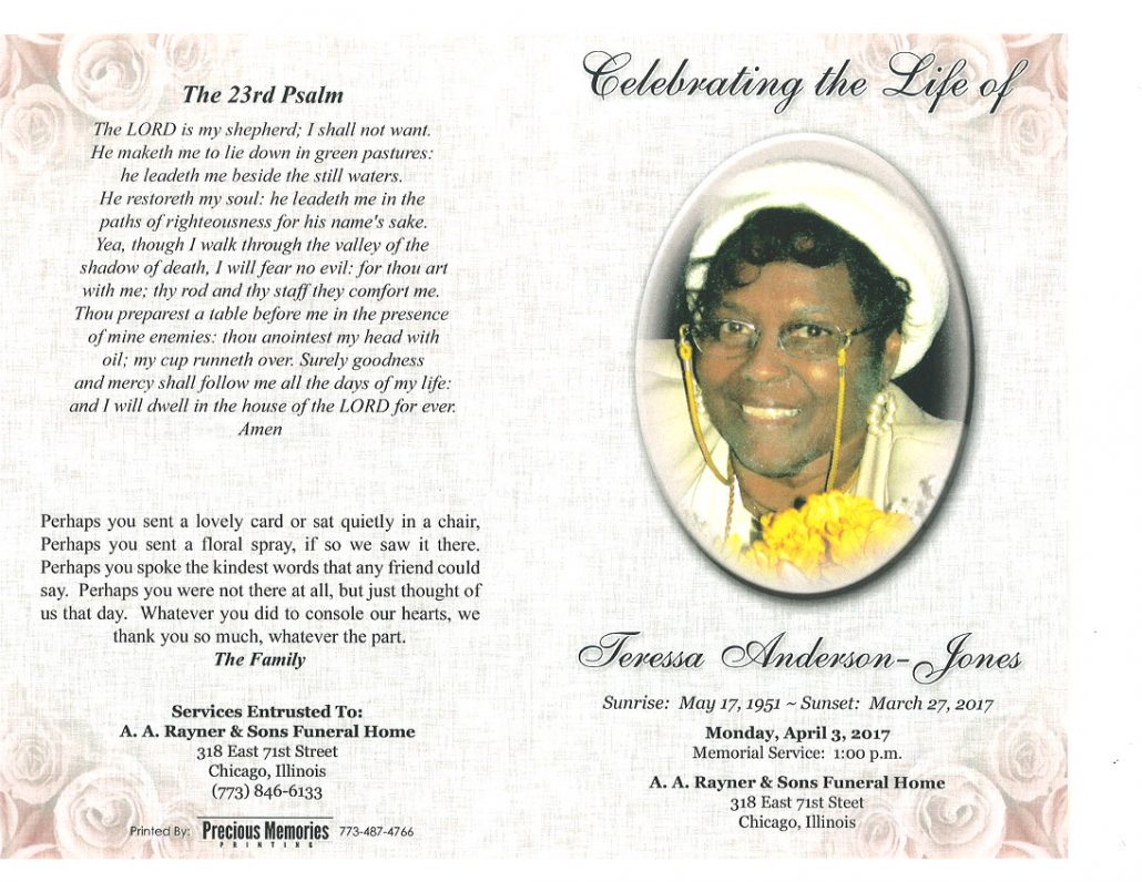 Teressa Anderson Jones Obituary