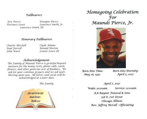 Maunds Pierce Jr Obituary