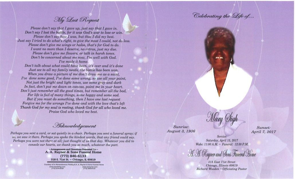 Mary Sigh Obituary