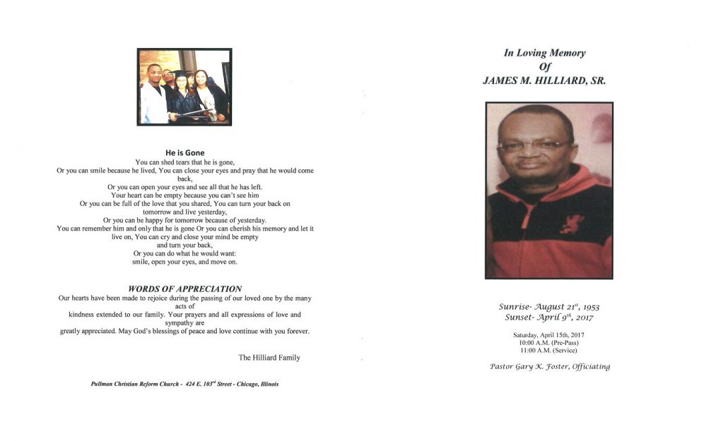 James M Hilliard Sr Obituary