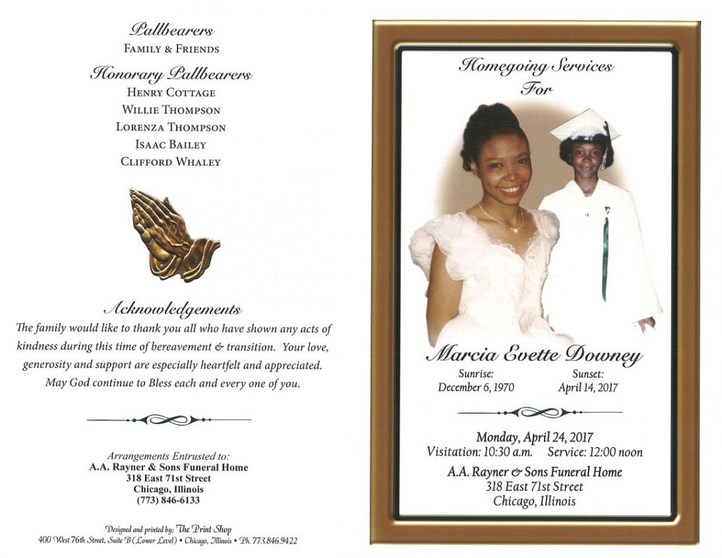 Marcia Evette Downey Obituary