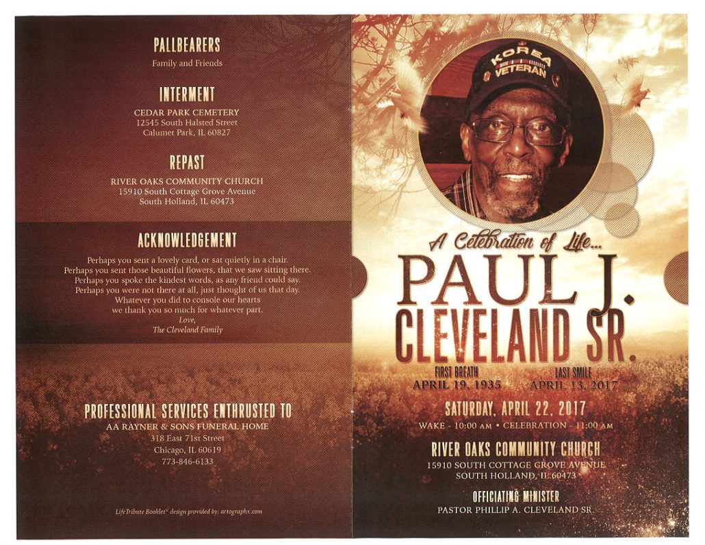 Paul J Clevland Sr Obituary