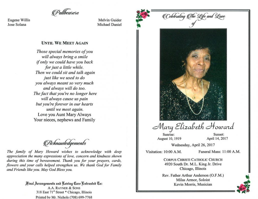 Mary Elizabeth Howard Obituary