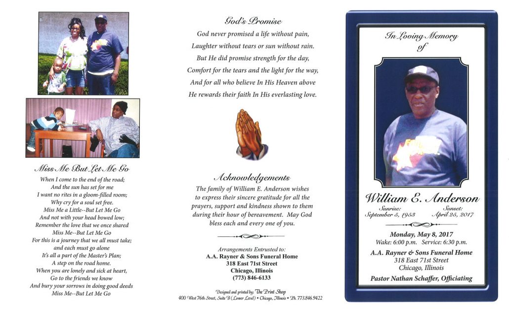 William E Anderson OBituary