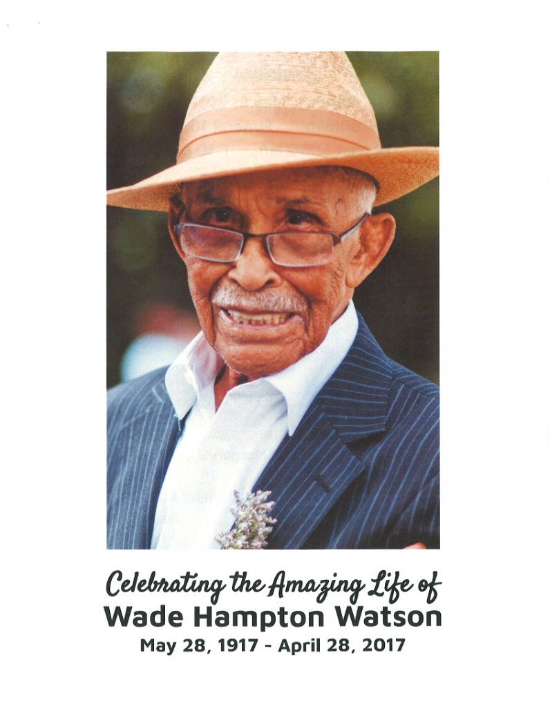 Wade Hampton Watson Obituary AA Rayner Funeral Services