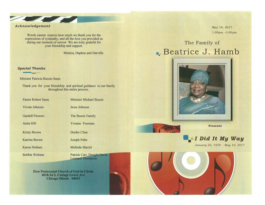 Beatrice J Hamb Obituary