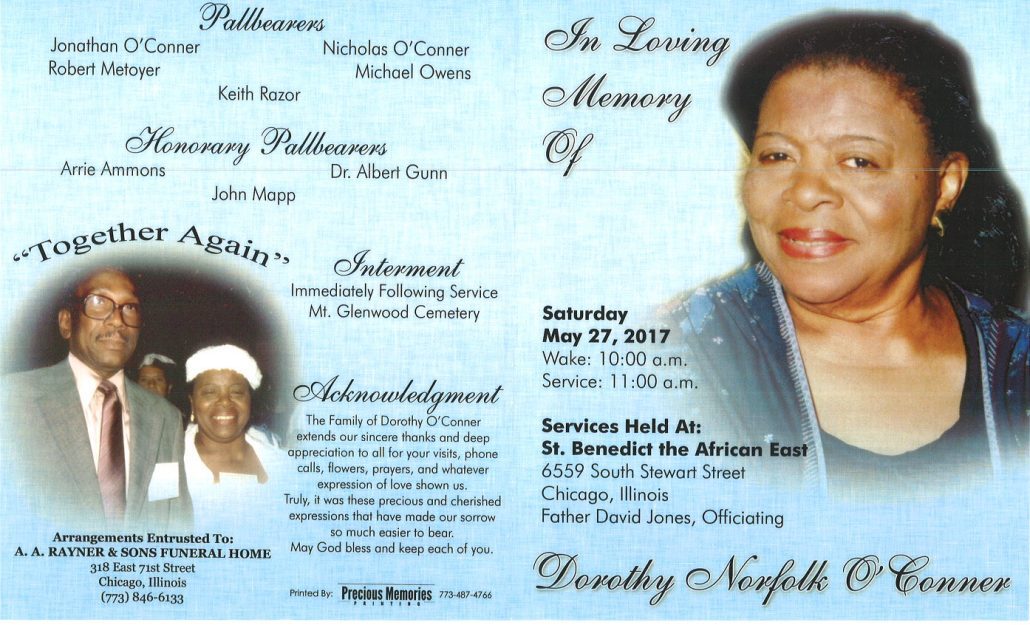 Dorothy Norfolk O Conner Obituary