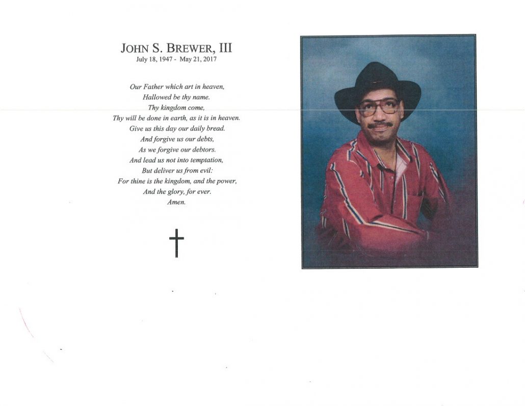 John S Brewer III Obituary