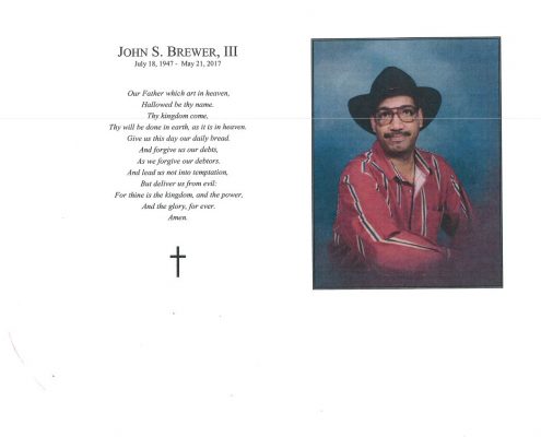 John S Brewer III Obituary