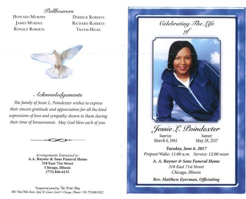 Jessie L Poindexter Obituary