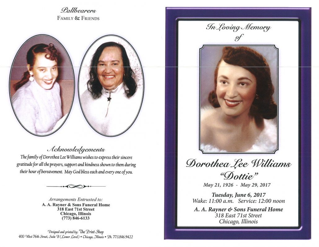 Dorothea Lee Williams Obituary