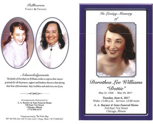 Dorothea Lee Williams Obituary