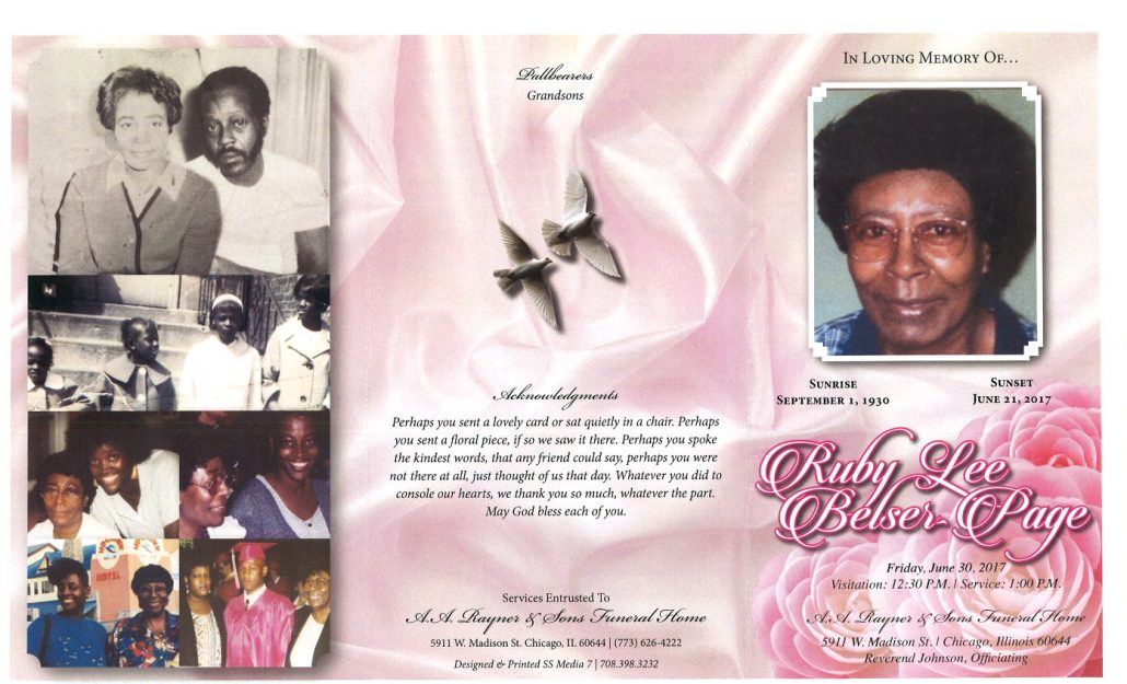 Ruby Lee Belser Page Obituary