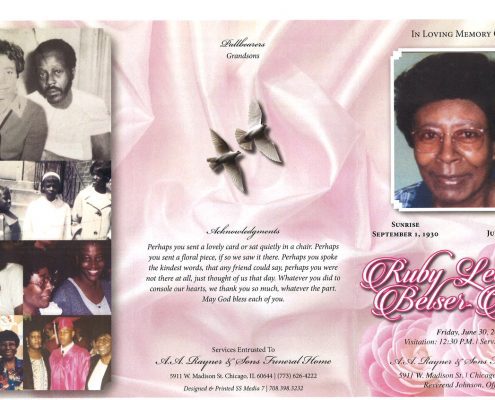 Ruby Lee Belser Page Obituary