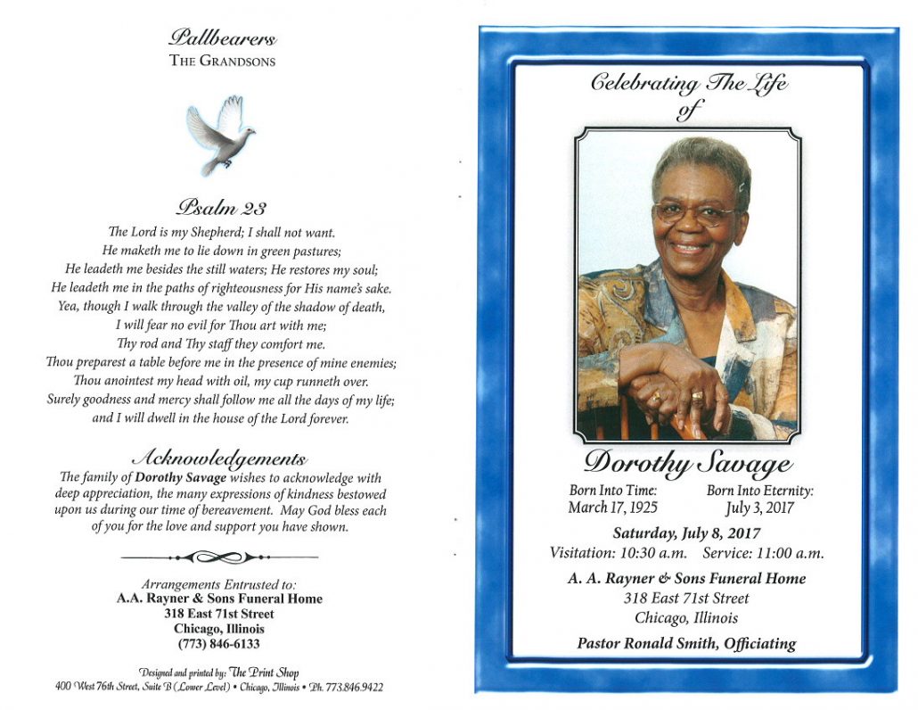 Dorothy Savage Obituary