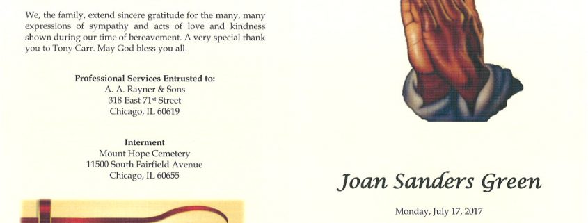 Joan Sanders Green Obituary