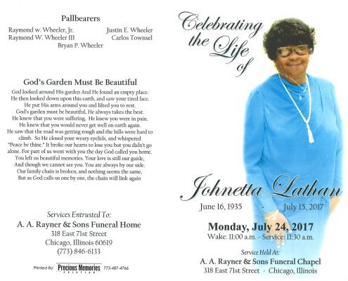 Johnetta Lathan Obituary