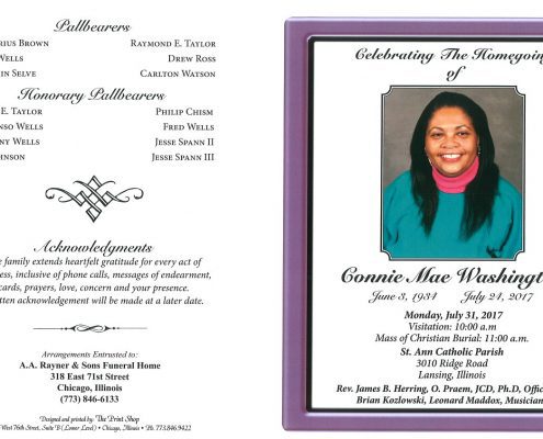 Connie Mae Washington Obituary