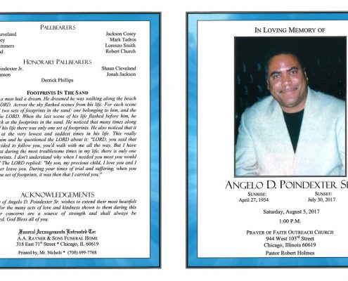 Angelo D Poindexter Sr obituary