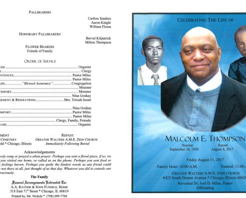 Malcolm E Thompson Obituary