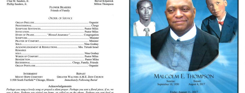 Malcolm E Thompson Obituary