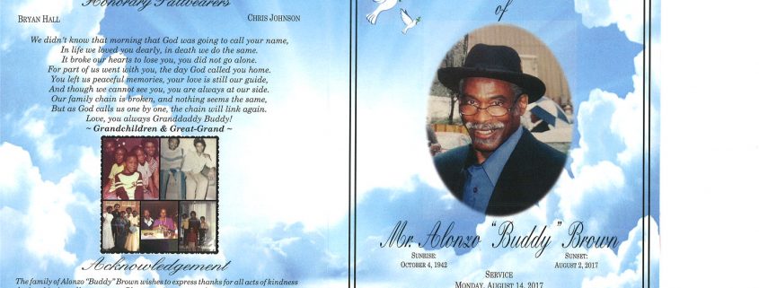 Mr Alonzo Buddy Brown Obituary