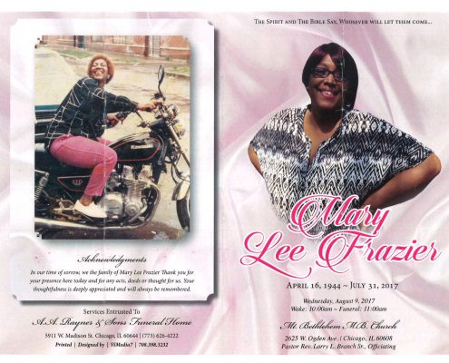 Mary Lee Frazier Obituary