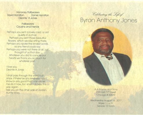 Byron Anthony Jones Obituary