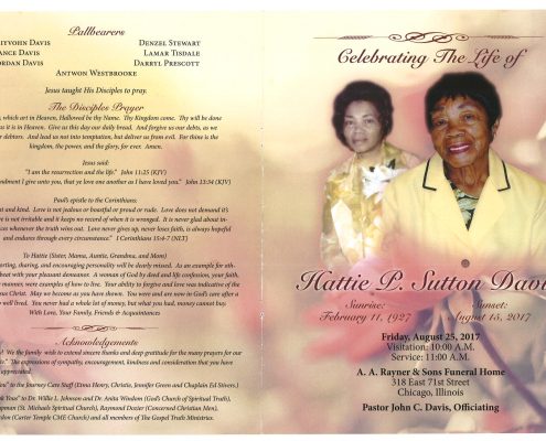 Hattie P Sutton Davis Obituary