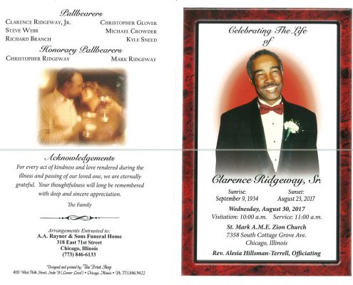 Clarence Ridgeway Sr Obituary