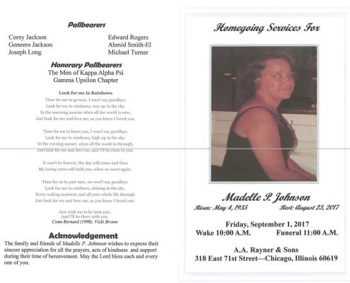 Madelle P Johnson Obituary