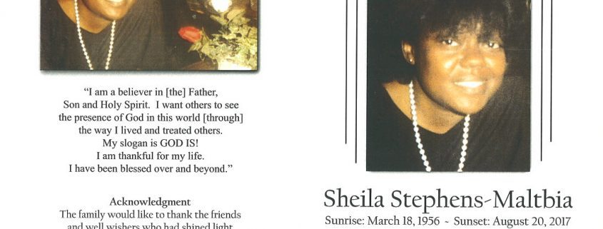 Sheila Stephens Maltbia Obituary