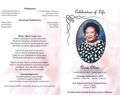 Doris Oliver Obituary