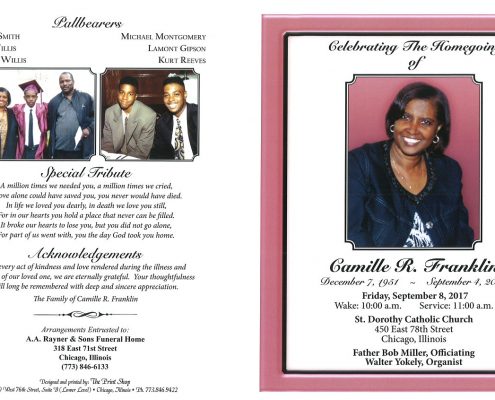 Camille R Franklin Obituary