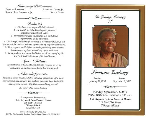 Lorraine Zackary Obituary