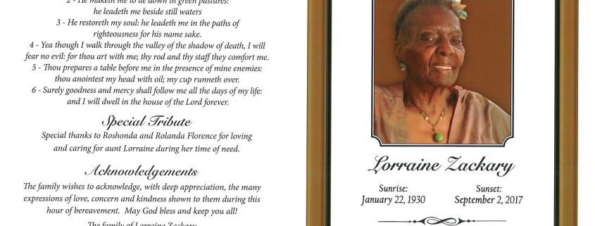 Lorraine Zackary Obituary